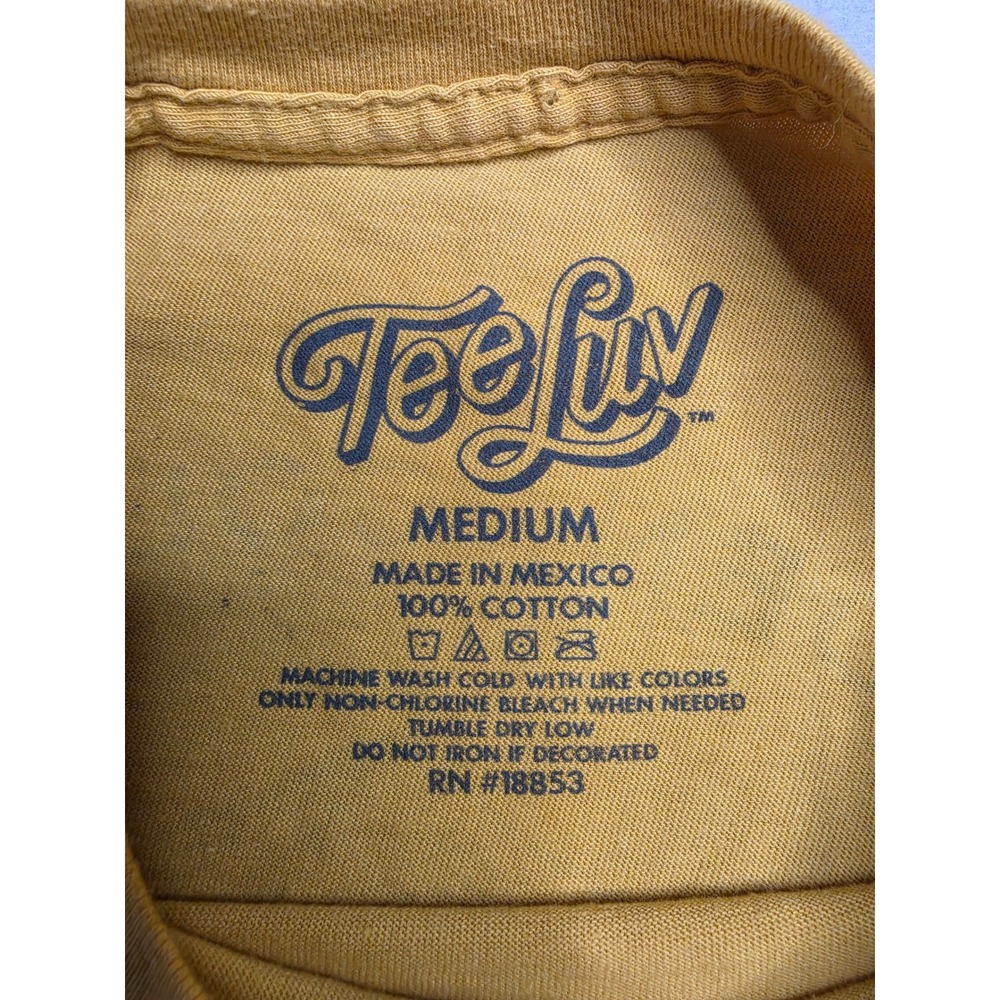 Tee Luv T-Shirt Mens Medium Mustard Coors Banquet Beer Golden Colorado Waterfall - Picture 5 of 7